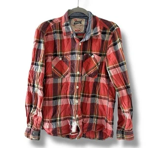 Vintage JNCO Red Plaid Long Sleeve Flannel Shirt Men's Size Large Grunge Casual - Picture 1 of 15