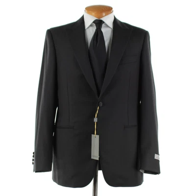 Chaqueta de Cena Canali Nueva con Etiquetas 100% Lana Talla 52R (42R EE. UU.) En Negro Tonal Paisley Foto 1 de 4