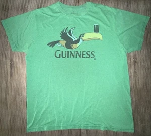 Official Guinness Green Toucan Short Sleeve Graphic T-Shirt Unisex Size Large - Picture 1 of 6