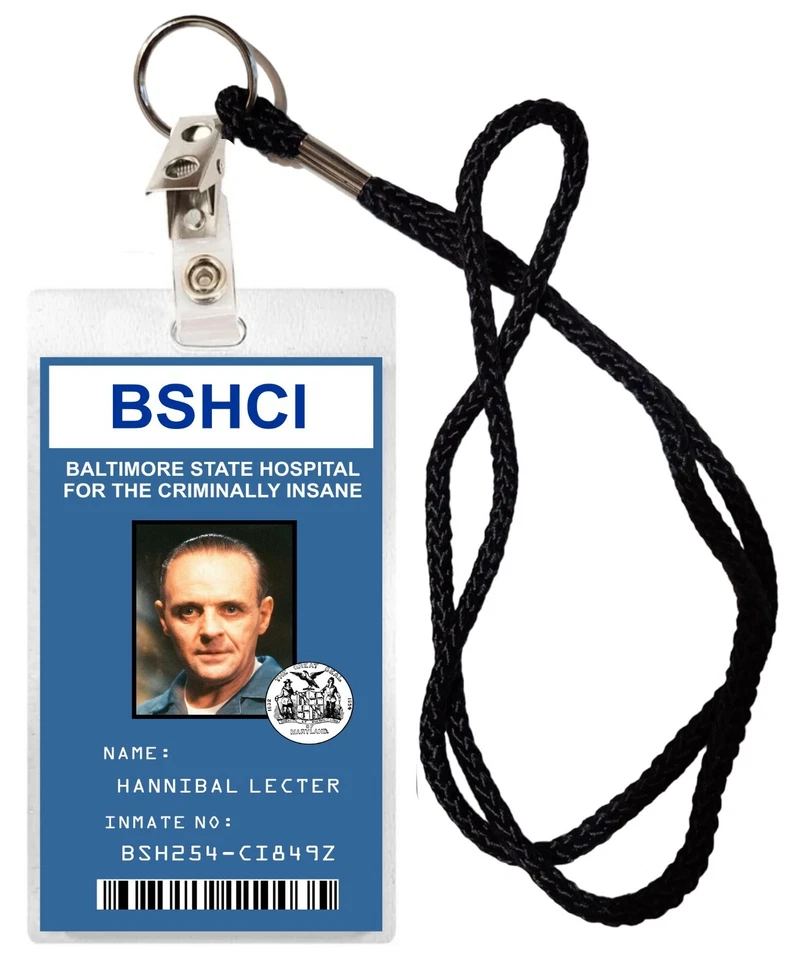 Hannibal Lecter ID/Security Badges Novelty HALLOWEEN COSTUME MOVIE PROP - Image 1 of 1