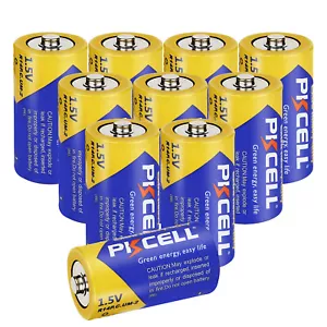 10Pcs 1.5V Size C Batteries Extra Heavy Duty R14P UM-2 PC1400 Zinc-Carbon - Picture 1 of 4