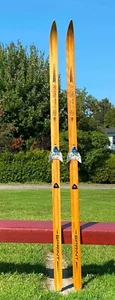 Vintage ARTIS SPRINT Wooden SKIS 73" Long Blond Wood SNOW COUNTRY W@W - Picture 1 of 3