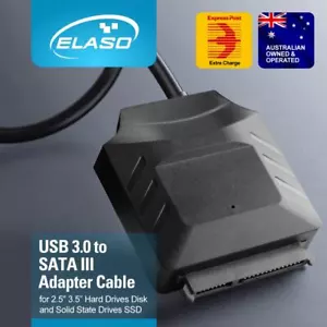 USB 3.0 to SATA III Adapter Cable Converter 2.5" 3.5” Hard Drives Disk HDD SSD - Picture 1 of 8