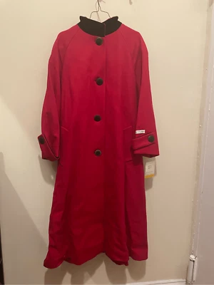 Vintage international scene red pure wool long women’s luxe overcoat size 5/6 - Image 1 of 4