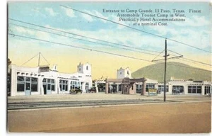Postal de El Paso, Texas CAMP GRANDE Roadside Automobile Tourist Camp 1926 - Imagen 1 de 2