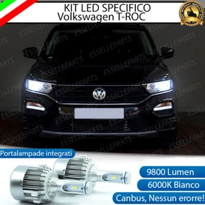 KIT LED H7 VW T-ROC TROC CANBUS 9800 LUMEN 6000K BIANCO PLUG AND PLAY ALL IN ONE - Foto 1 di 11