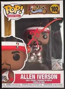 Allen Iverson Signed Autographed Philadelphia 76ers #102 Funko Pop! (JSA) Red - Picture 1 of 6