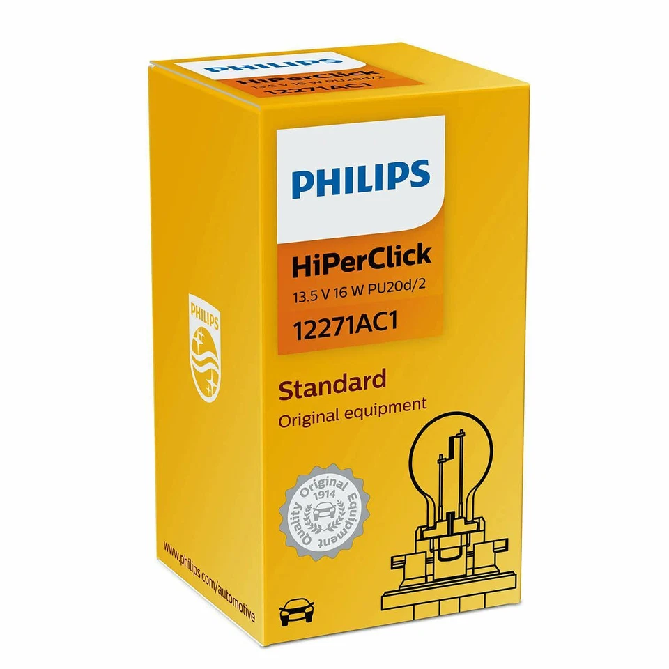 PHILIPS PCY16W VisionPlus Bombilla Indicadora 12V 16W PU20d/2 12271AC1 Single - Image 1 of 1