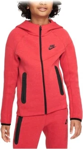 Boy's SMALL NIKE Red Tech Fleece Full Zip Hoodie - Picture 1 of 8