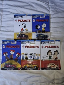 Hot Wheels 2025 Peanuts Silver Series Complete Set of 5 Snoopy Charlie Brown New - Picture 1 of 6