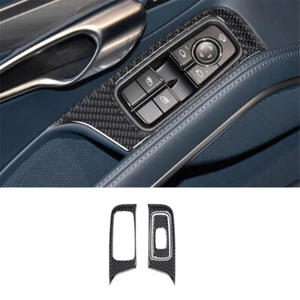 4Pcs Carbon Fiber Window Lift Control Cover Trim For Porsche 718 2016-2022 - Picture 1 of 14