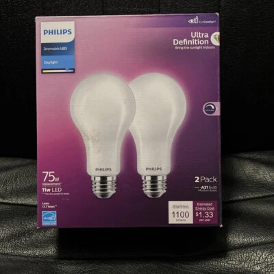 Philips Ultra Definition 75W Equivalent Daylight A19 Medium LED Light Bulb, - Image 1 of 4