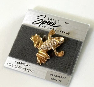 VINTAGE SWAROVSKI CRYSTAL FROG PIN BROOCH, SPREE - Picture 1 of 3