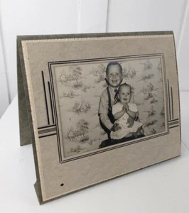 Vintage professionelles Portrait von Jungen und Baby Schwester schwarz-weiß - Bild 1 von 4