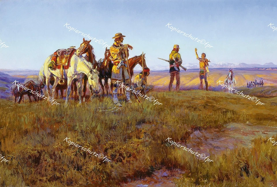 Charles Marion Russell Trapper Jäger Fallensteller Indianer Wilder Westen Prärie - Bild 1 von 1