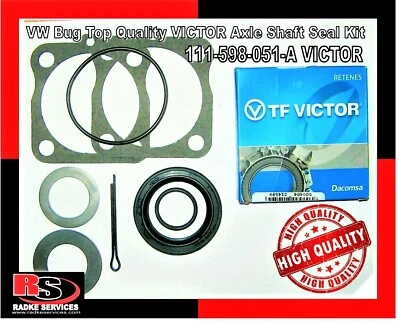 Kit de sellado de eje de alta calidad VW Bug 111-598-051-A VICTOR de Radke Foto 1 de 4