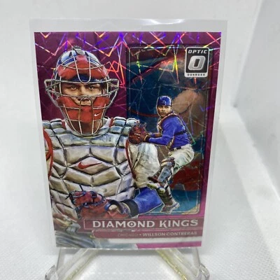 2022 Donruss Optic Wilson Contreras Diamond Kings Pink Velocity Parallel 13/249 - Image 1 of 2