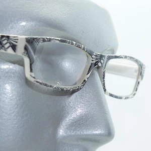 Reading Glasses Sharp Ink Style Tattoo Graffiti Frame +1.75 White Black - Picture 1 of 4