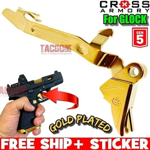 CROSS ARMORY GOLD Trigger for GL0CK 17 19 19x 26 34 GEN 5 GOLD PLATED BAR