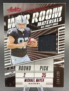 2023 Absolute Michael Mayer War Room Materials Patch RC /199 Las Vegas Raiders - Picture 1 of 2
