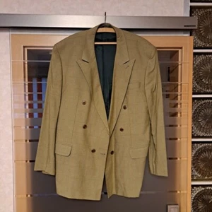 Herren Sakko Gr. 54 Gelboliv kariert Einreiher gepflegt sportlich elegant Blazer - Bild 1 von 2