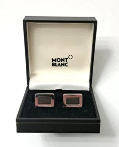 SET GEMELLI NUOVI RETTANGOLARI_COLLEZIONE *MONTBLANC_ARGENTO 925 CON LOGO INCISO - Foto 1 di 24