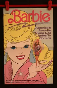 Mattel 1990 BARBIE Americas Favorite Living Doll 11 x 17 Comic Promo Poster NOS - Picture 1 of 8