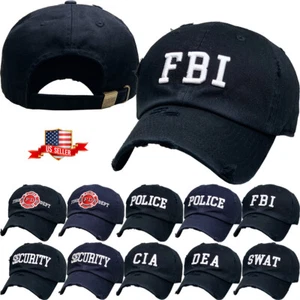 Gorra de béisbol de la policía de colección angustiada sombrero de papá FBI CIA policía departamento de bomberos - Imagen 1 de 109