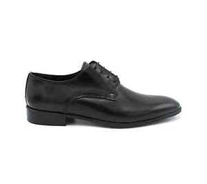 Herren Schuhe Echt Leder Schwarz Elegant Zeremonie Derby Klassiker Zeremonie - Bild 1 von 8