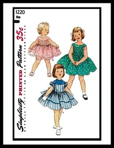Simplicity #1220 BABY GIRL Dress Frock Petticoat Sewing Pattern Doll Toddler Pic - Picture 1 of 9