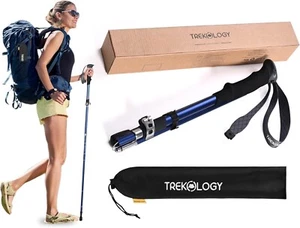 Carbon Fiber Trekking Poles – Collapsible and Telescopic Walking Sticks with Nat - Picture 1 of 8