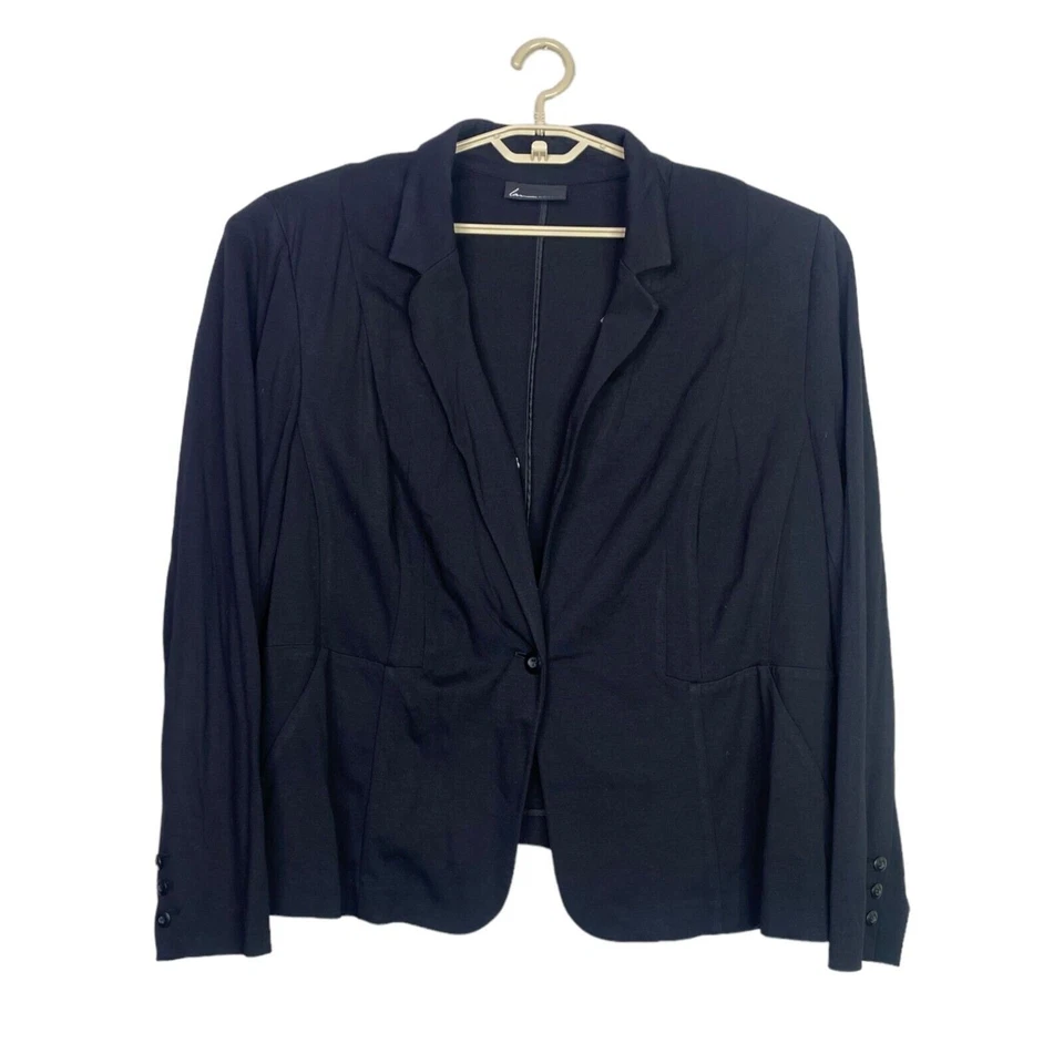 Lane Bryant Soft Career Blazer Jacket Button Closure 3 Button Cuffs XXL Black - Image 1 of 4
