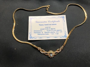 Gold Plated Topaz Necklace - Picture 1 of 2