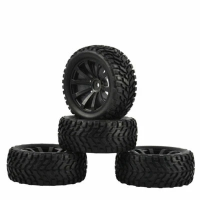 4Pcs 1/10 12mm Wheel hub 75mm Tyres for Tamiya Kyosho HSP HPI Rally Off-Road Car - Image 1 of 4