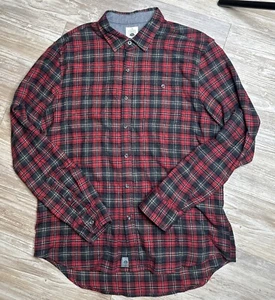 Copper Oak Flannel Shirt Large Button Plaid Long Sleeve Pocket - Picture 1 of 8