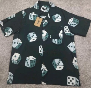 Stussy Hemd Herren klein schwarz Würfelmuster Camphemd Knopfleiste neu mit Etikett - Bild 1 von 19