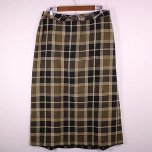 Sag Harbor Röcke Damen Größe 14, passt 31,5 x 32,75 schwarz oliv kariert A-Linie Plissee - Bild 1 von 15