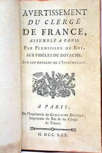 AVERTISSEMENTS DANGER INCREDULITE 1770 - Bild 1 von 6