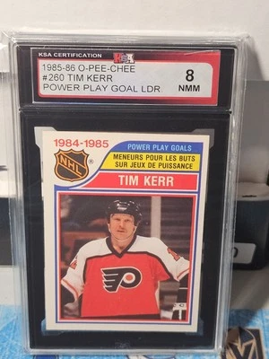 85-86 O-Pee-Chee Tim Kerr Power Play Goals Leader KSA 8 🚨🚨🚨 Philadelphia  - Image 1 of 2