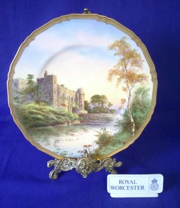 Royal Worcester Hand Painted Cabinet Plate Warwick Castle Harry Hyrton? - Picture 1 of 9