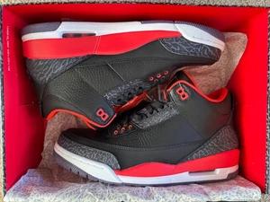 Neu im Karton seltene Air Jordan 3 Retro schwarz hell Sneaker Schuhe Größe US 9,5 - Bild 1 von 8
