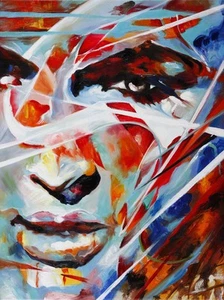 Abstract Girl Hand Painted Oil Painting Home Decoration - Imagen 1 de 3