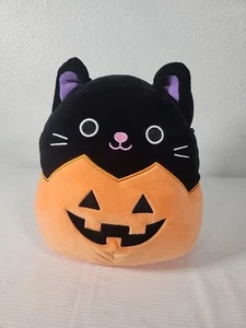 Kellytoy Squishmallows 8" Autumn the Black Cat In Pumpkin Plush 2021 - Picture 1 of 7