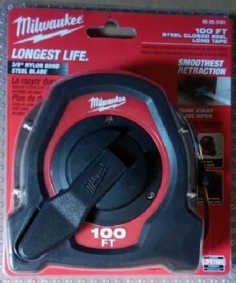 Milwaukee 100 Ft. Closed Reel Long Tape Measure 48-22-5101 NEW - Image 1 of 2