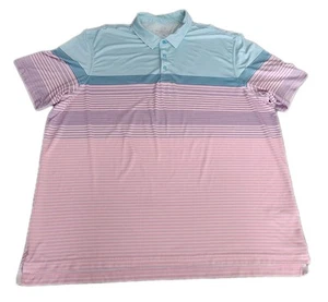 VINEYARD VINES Size 2XL XXL Mens Pink/Blue Performance Polo Shirt Wicking Golf - Picture 1 of 12
