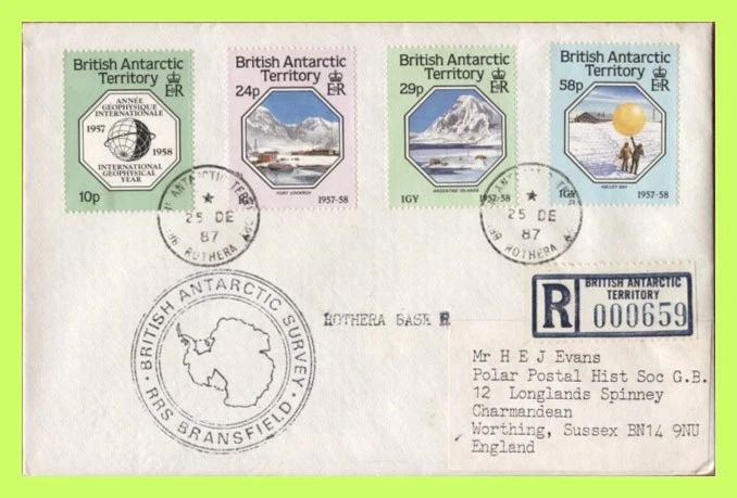 British Antarctic Territory 1987 Geophysical Year reg. First Day Cover, Rothera - Image 1 of 1
