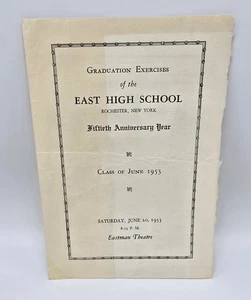 East High School, Eastman Theater, Rochester, NY 1953 Program - Picture 1 of 3