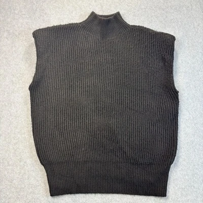 The Limited Vest Black Sleeveless Mock Neck Ribbed Knit Sweater Women's L - Image 1 of 4