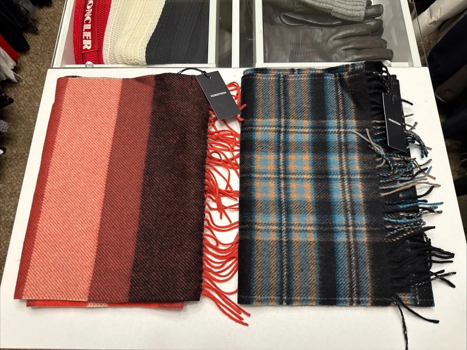 Nordstrom 羊毛羊绒 50/50 冬季围巾 2 件套全新带标签 198 美元 — 第 1/1 张图片