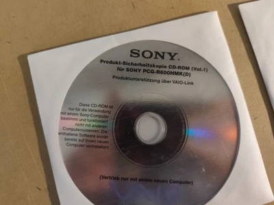 Sony Produkt Sicherheitskopie CD-ROM für PCG-R600HMK Windows, Treiber, Software - Bild 1 von 2